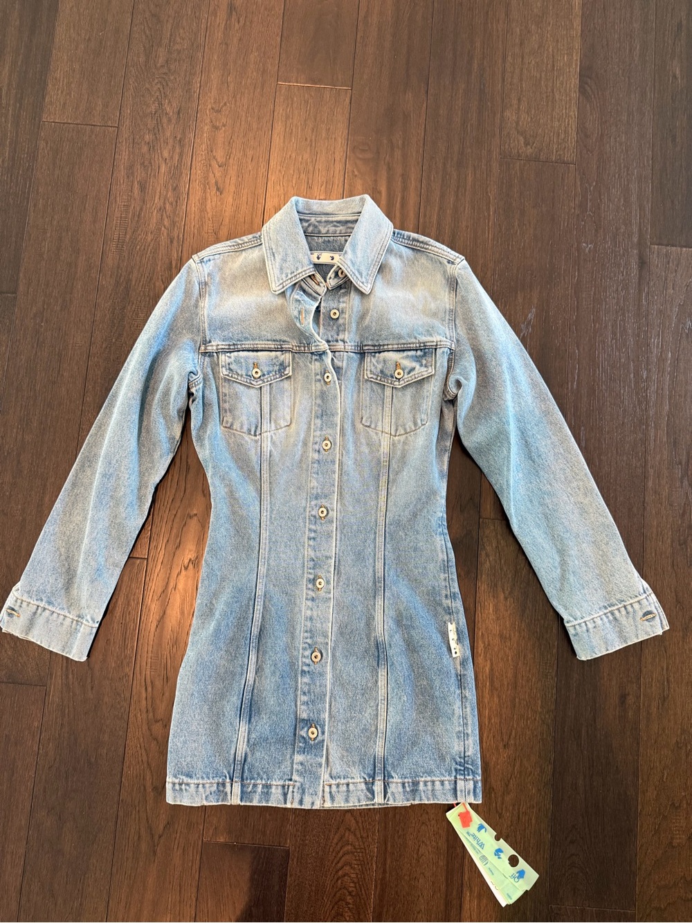 Off-White Light Blue Denim Mini Dress
